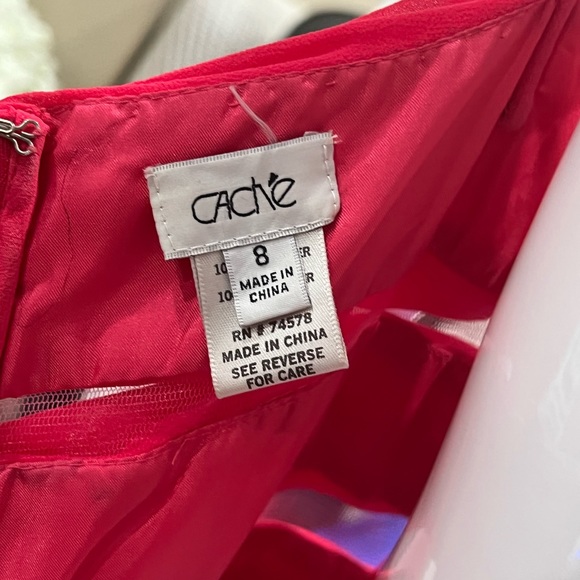 Cache Pink  Hight-Low Prom Dress Size 8 - Picture 4 of 10